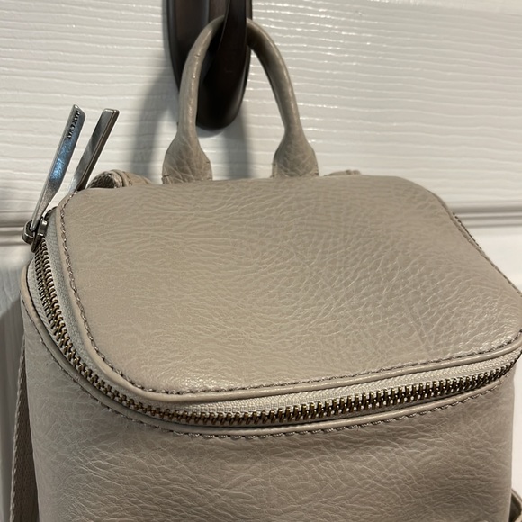 Matt & Nat vegan leather mini gray beige backpack - Picture 3 of 16